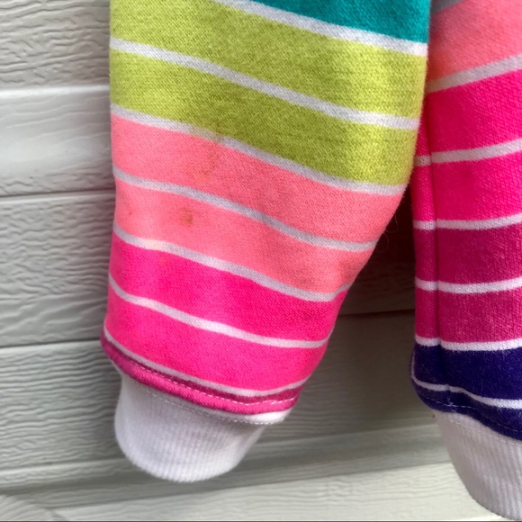 18m Rainbow stripes sweatshirt hoodie pullover sweater multicolored - Picture 5 of 6